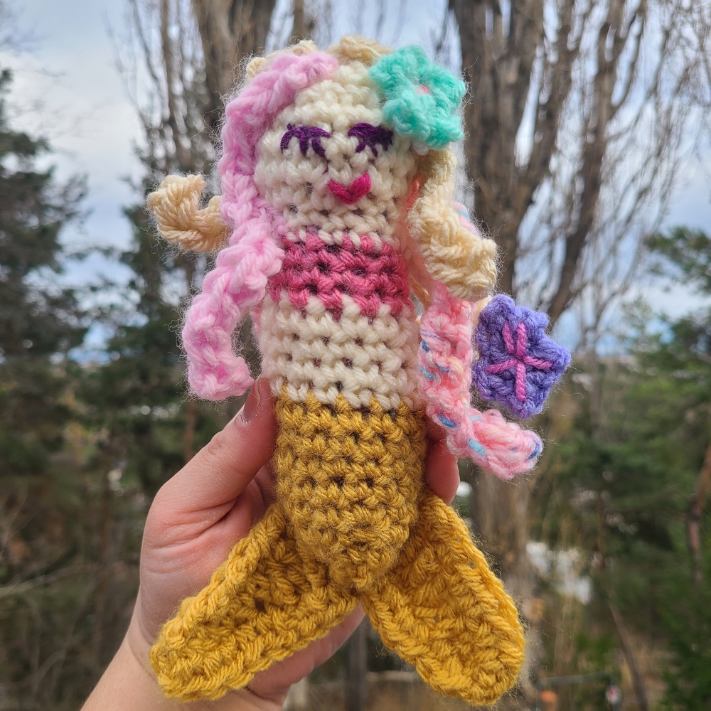 CUSTOM MADE TO ORDER Handmade Crochet Mermaid Doll READ NOTES